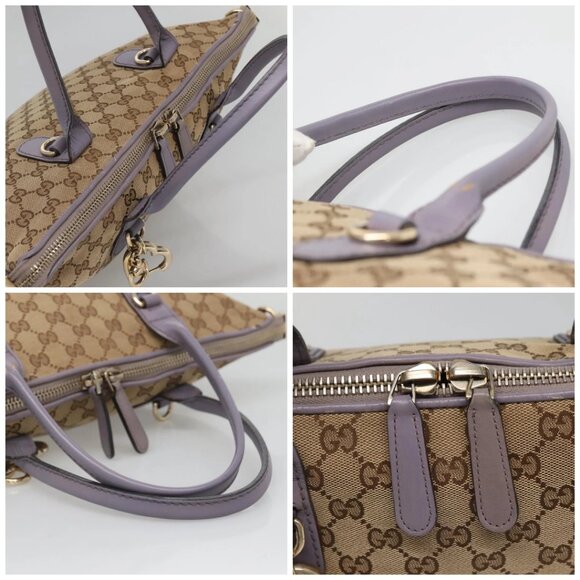 GUCCI GG Canvas Heart Bit Tote Bag Gold Beige 269957 Auth BA4579 - Picture 16 of 16